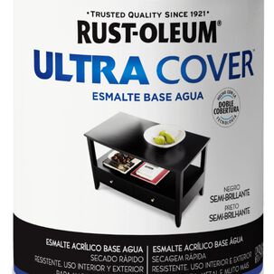 Esmalte Al Agua Ultra Cover 946ml Negro Semi Rust Oleum